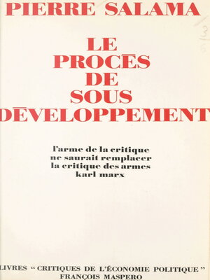 cover image of Le procès de sous-développement